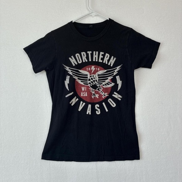 Other - Distressed Black and Red Northern Invasion 2016 band tee